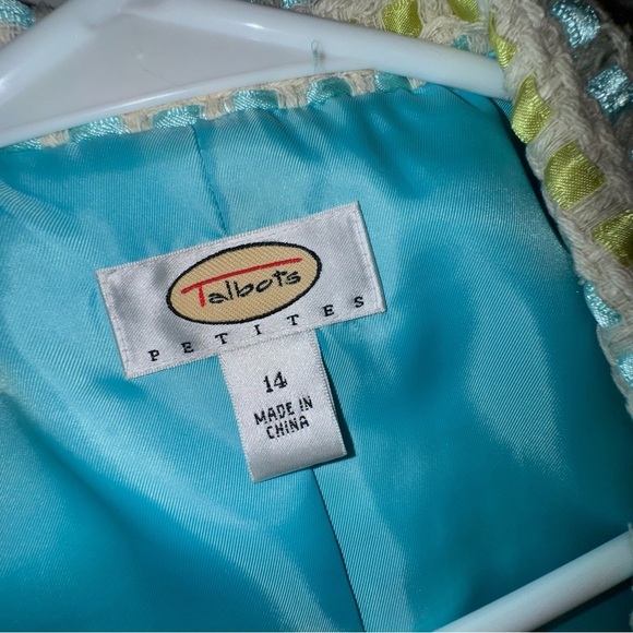 Talbots Blue Green Woven Women's Jacket Sz 14P - Picture 12 of 16